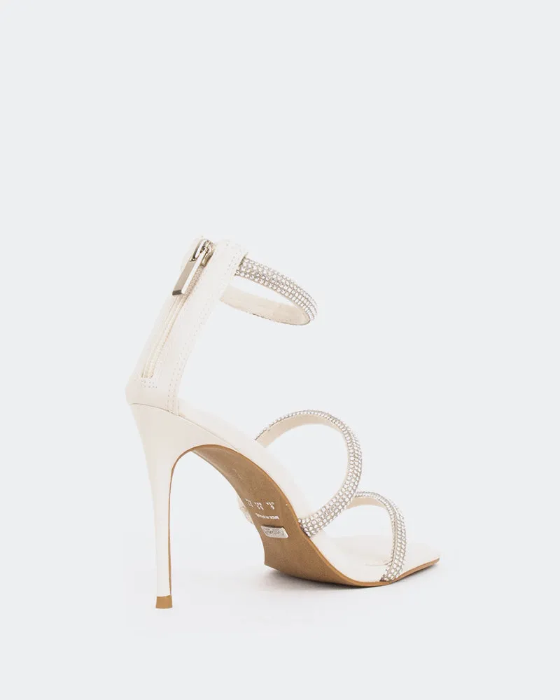 Shamari, Off White Leder/Gebleichtes Weißes Leder