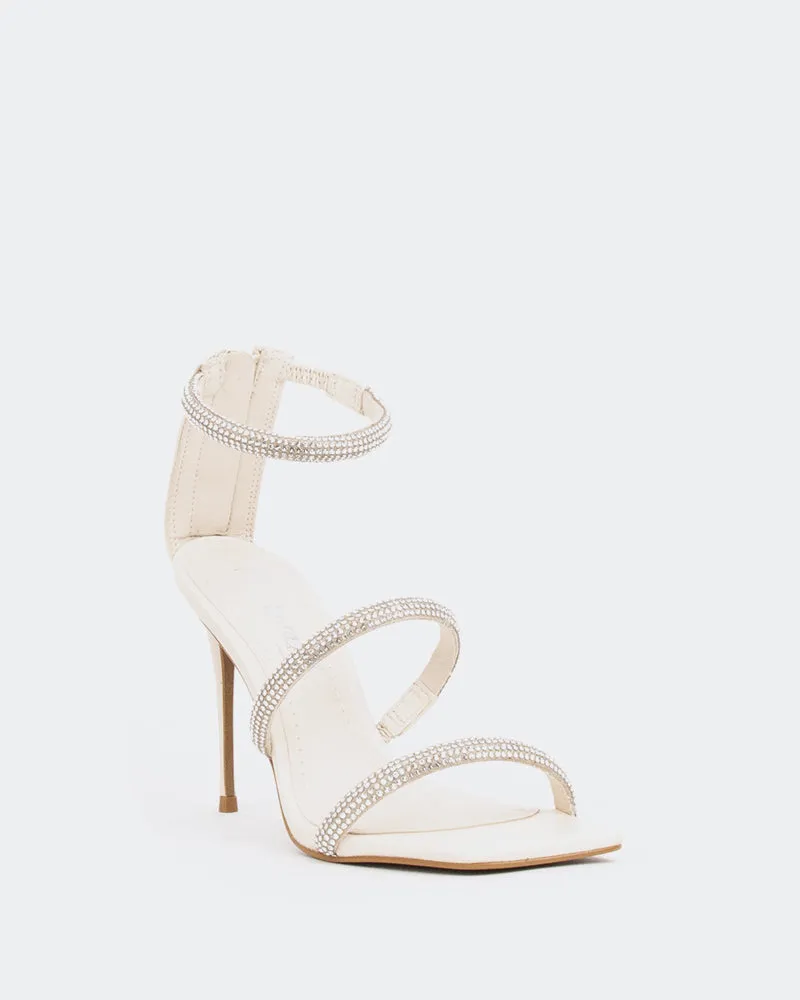Shamari, Off White Leder/Gebleichtes Weißes Leder