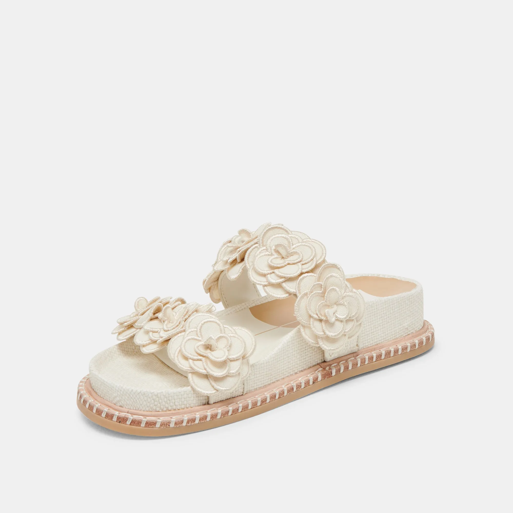 SHERLA SANDALEN WEIß RAFFIA
