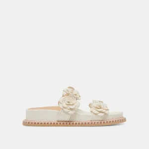 SHERLA SANDALEN WEIß RAFFIA