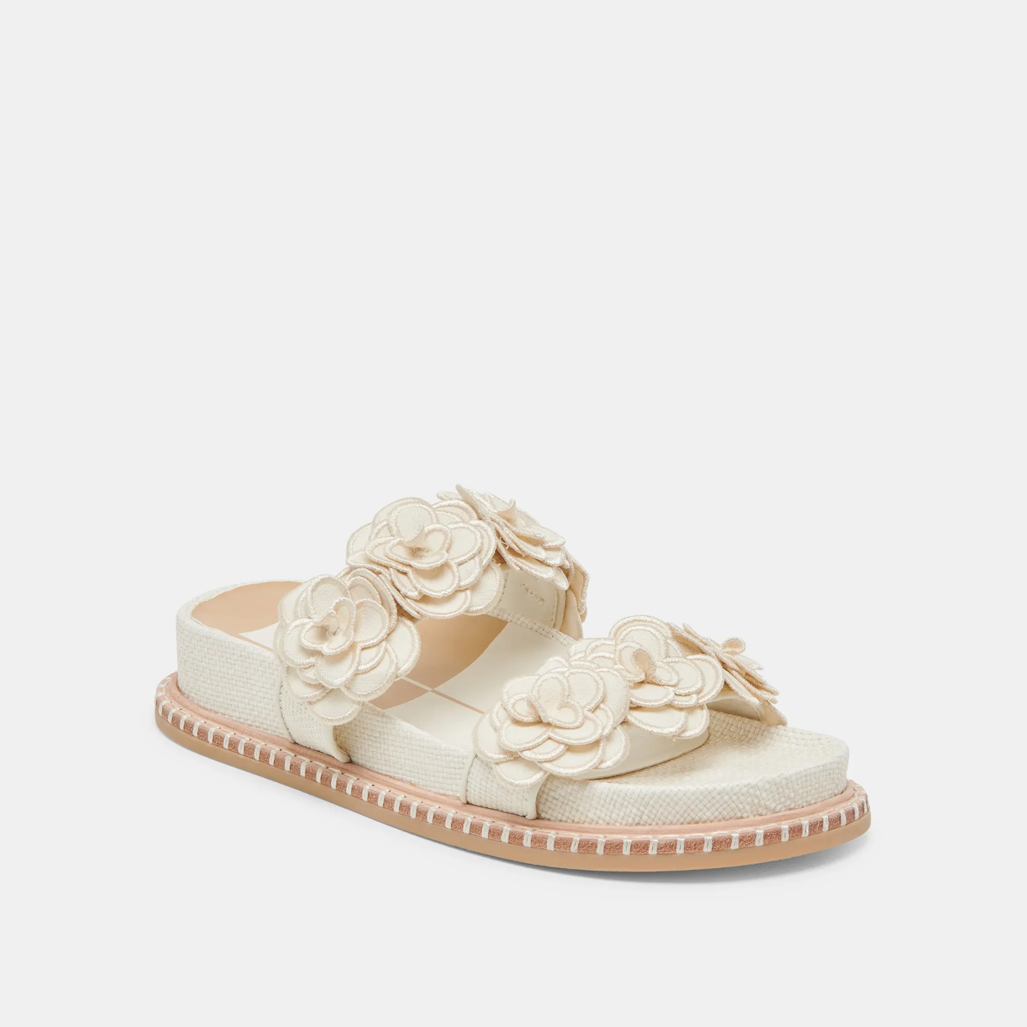 SHERLA SANDALEN WEIß RAFFIA