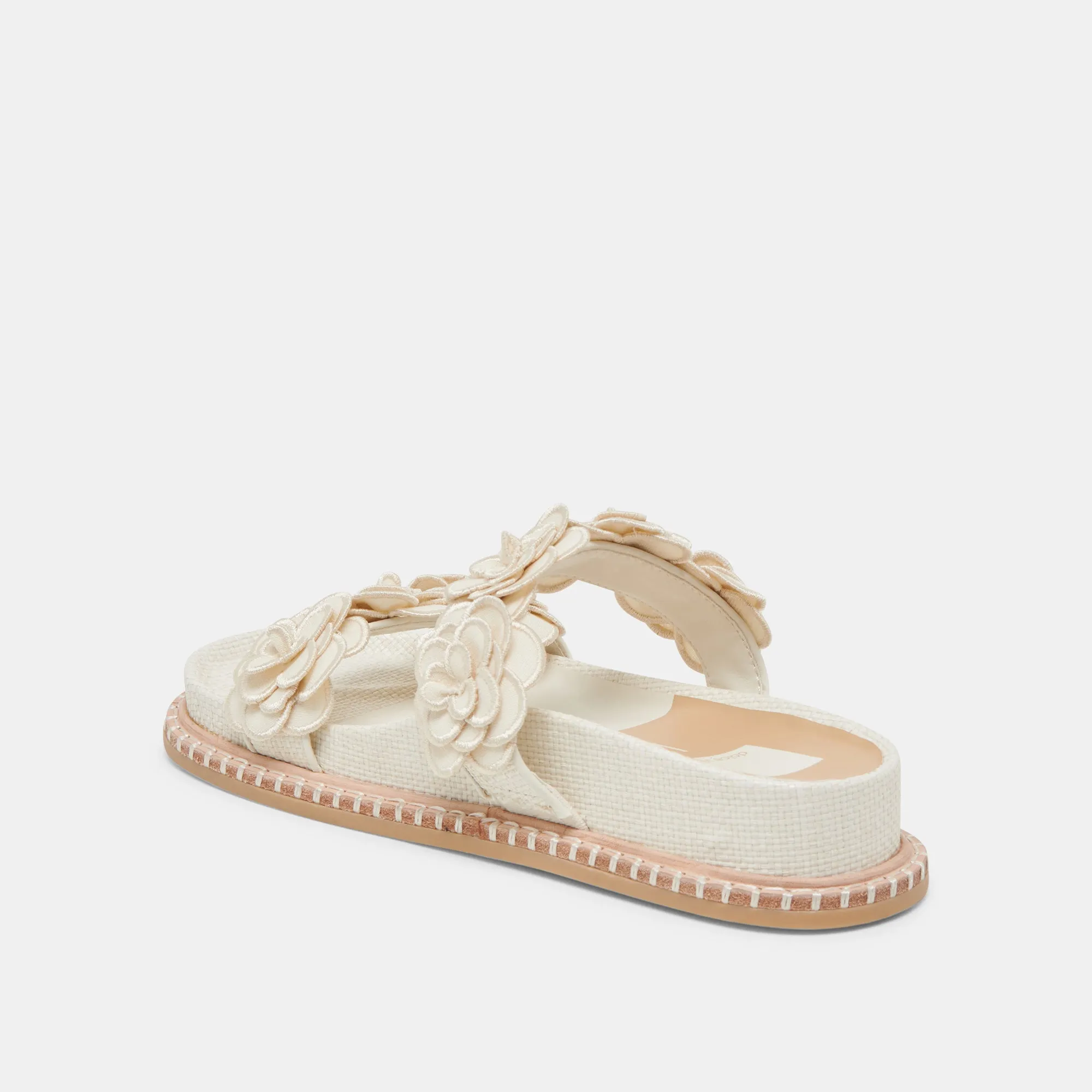 SHERLA SANDALEN WEIß RAFFIA