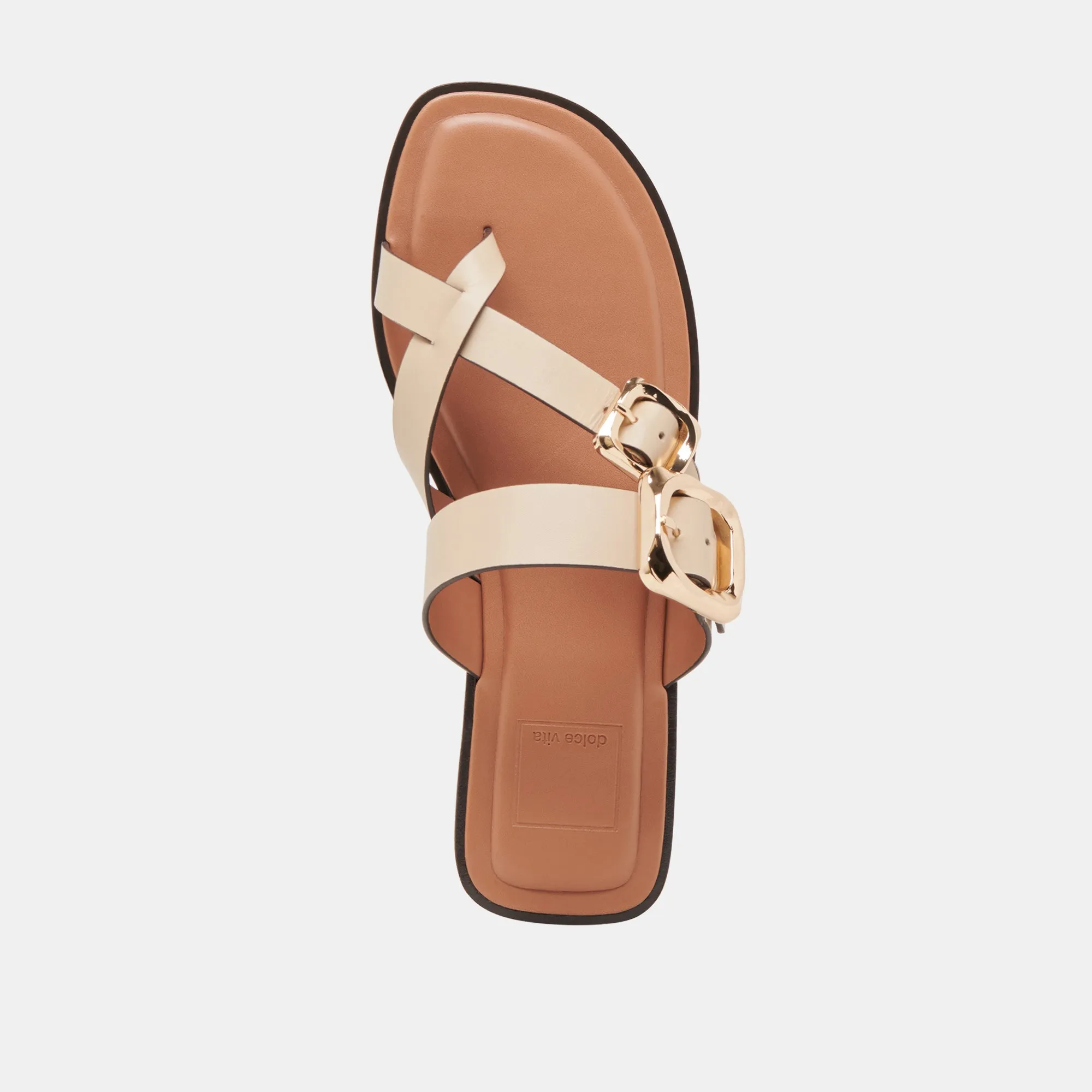 STRAND SANDALEN IN ELFENBEIN LEDER