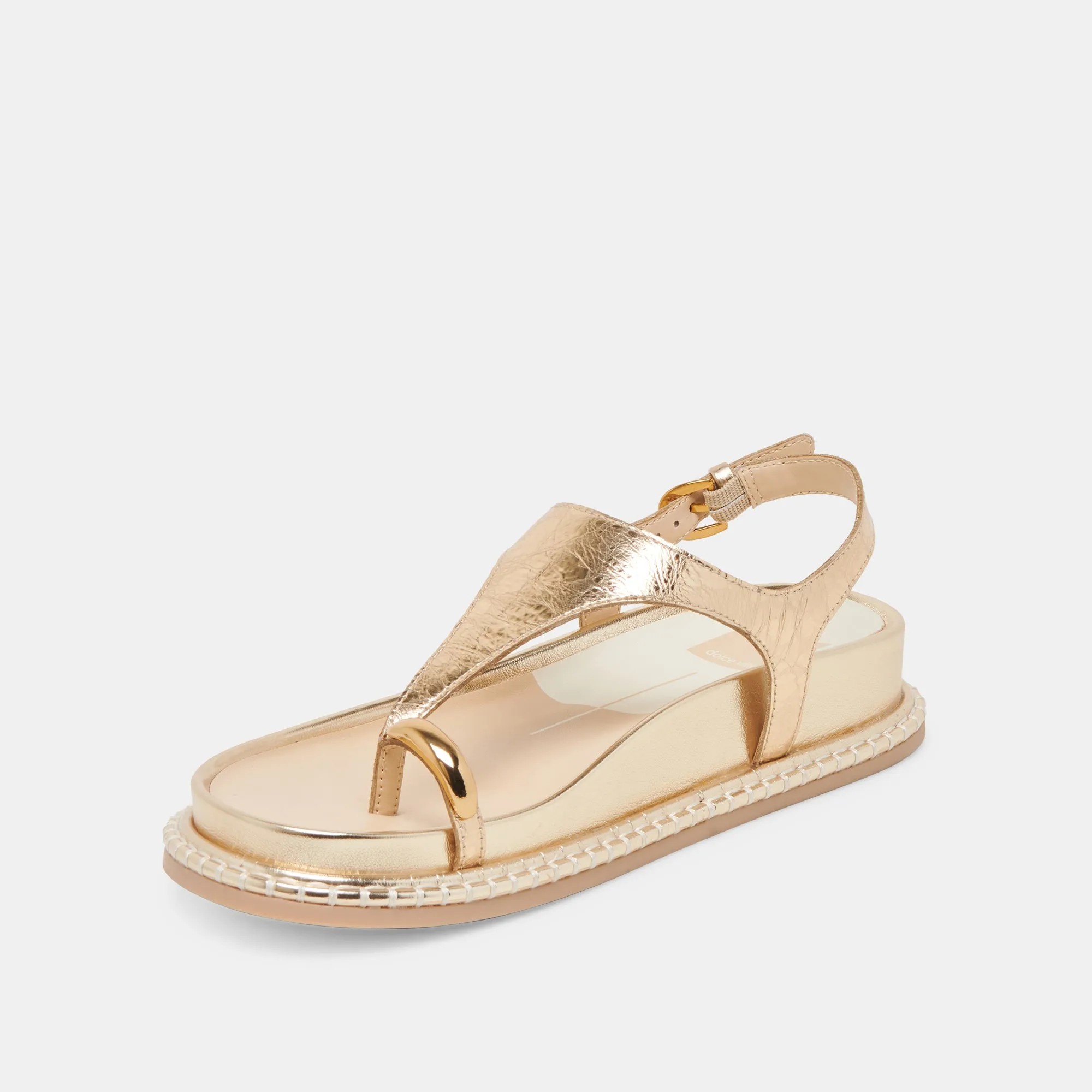 STEFAN SANDALEN GOLD LEDER MIT VINTAGE-OPTIK