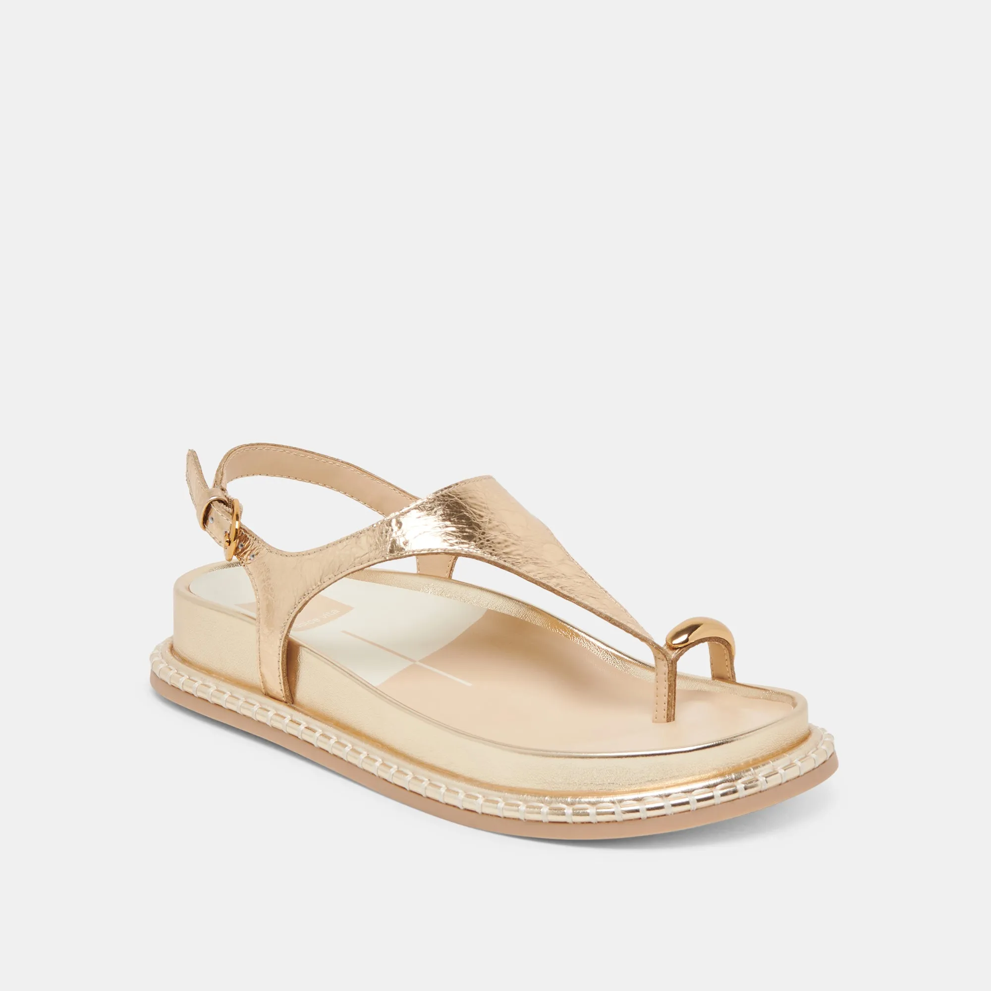 STEFAN SANDALEN GOLD LEDER MIT VINTAGE-OPTIK