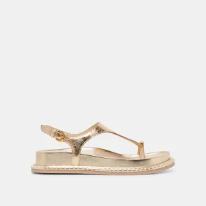 STEFAN SANDALEN GOLD LEDER MIT VINTAGE-OPTIK