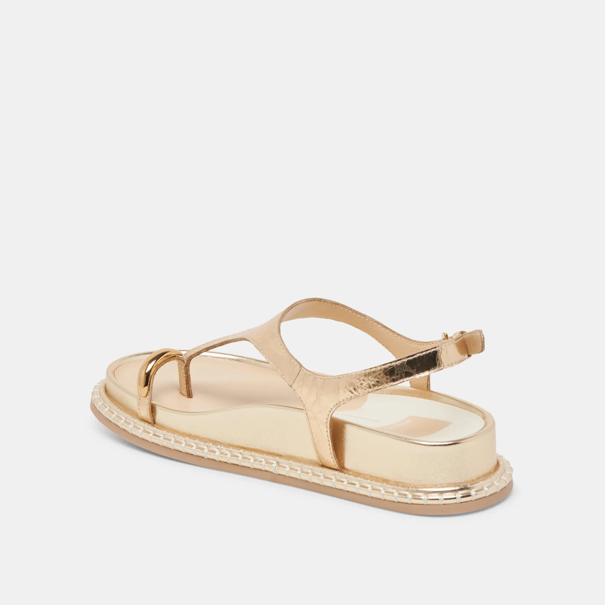 STEFAN SANDALEN GOLD LEDER MIT VINTAGE-OPTIK