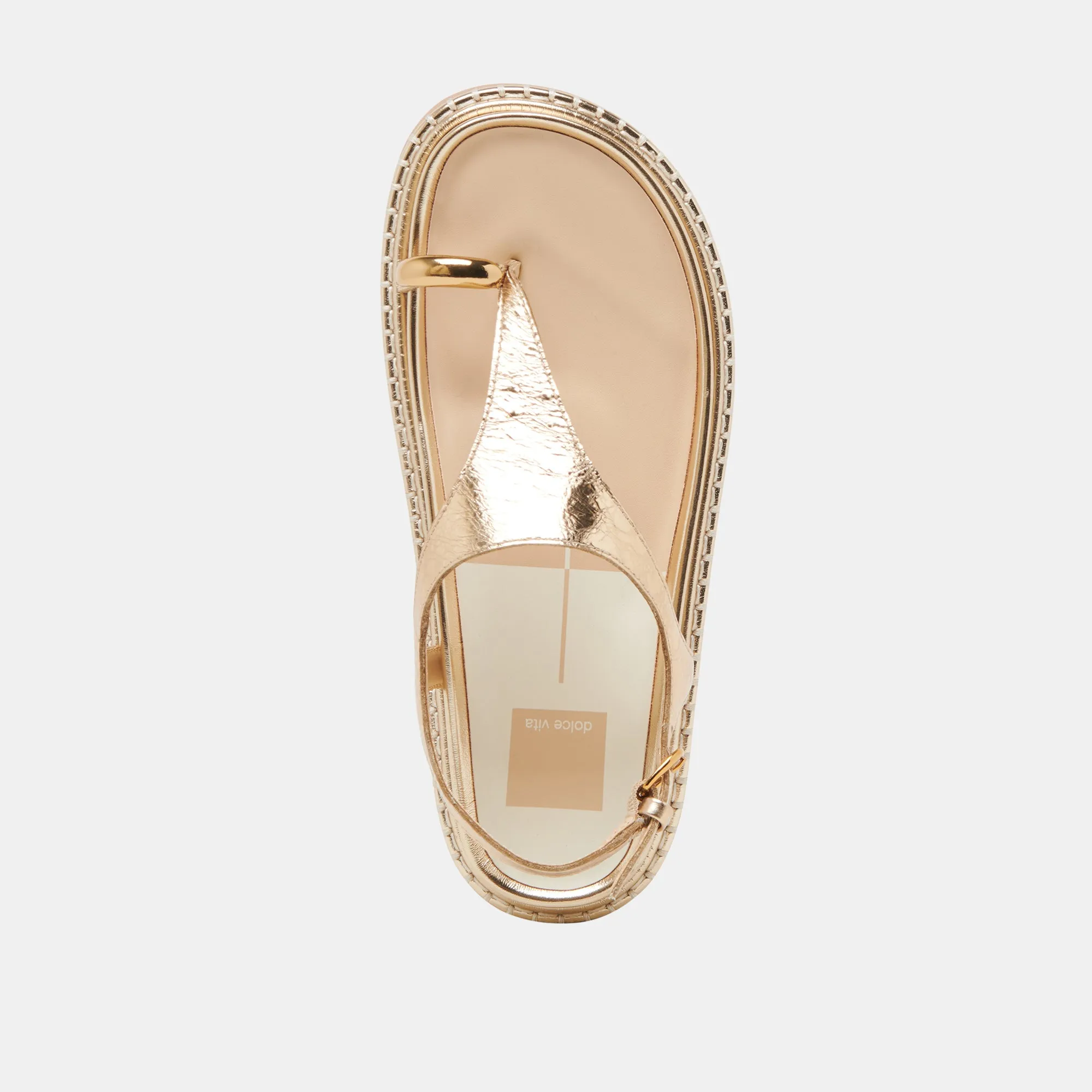 STEFAN SANDALEN GOLD LEDER MIT VINTAGE-OPTIK