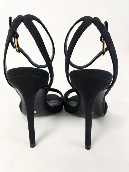 Stella Luna Sandalen Schwarz Crêpe Größe 36 mit Knöchelriemen und Absatz
