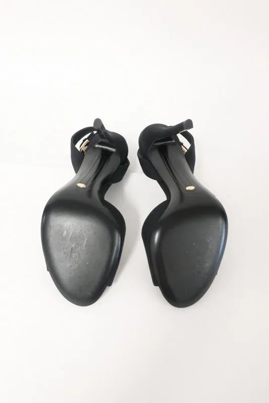 Stella Luna Sandalen Schwarz Crêpe Größe 36 mit Knöchelriemen und Absatz