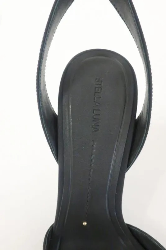 Stella Luna Sandalen Schwarz Crêpe Größe 36 mit Knöchelriemen und Absatz