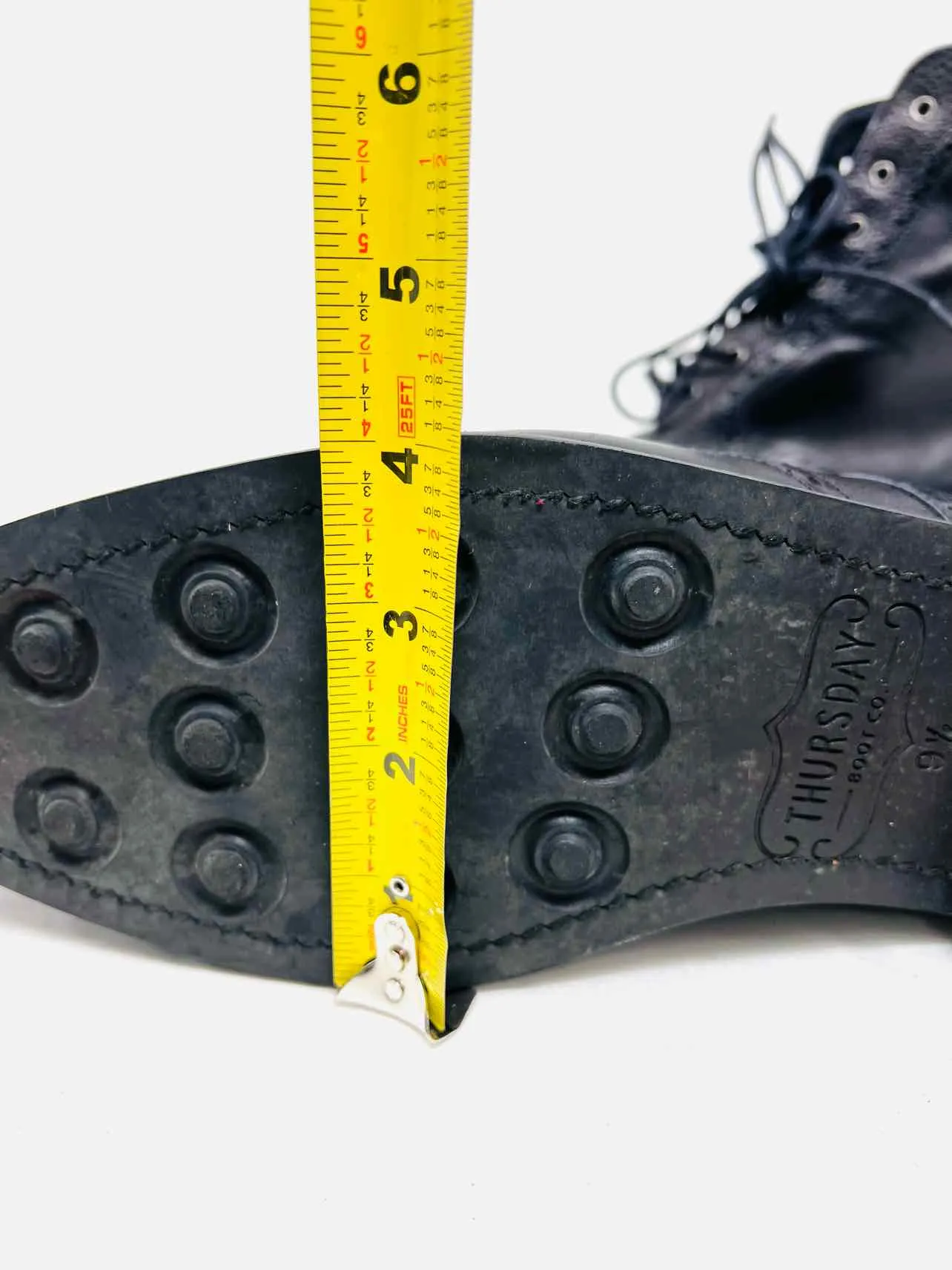 Donnerstag Größe 9,5 Schwarze Schnürleder-Herrenschuhe Stiefel