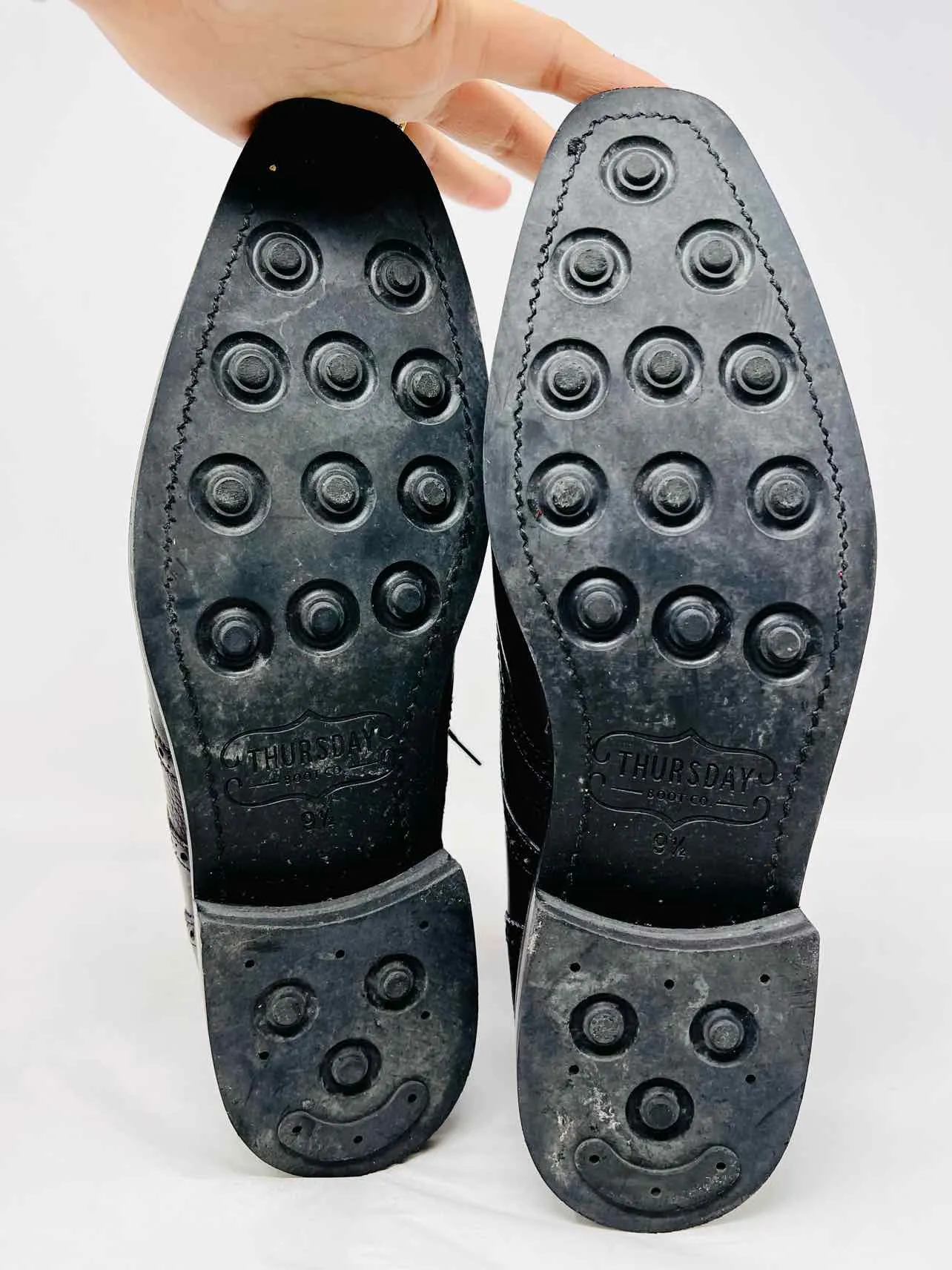 Donnerstag Größe 9,5 Schwarze Schnürleder-Herrenschuhe Stiefel