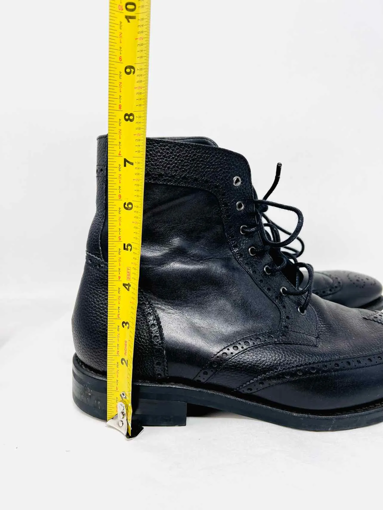 Donnerstag Größe 9,5 Schwarze Schnürleder-Herrenschuhe Stiefel