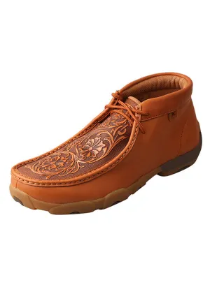Twisted X Herren Hohe Fahr-Mokassin-Schuhe Braun mit Verzierten Blumen heydude Schuhe