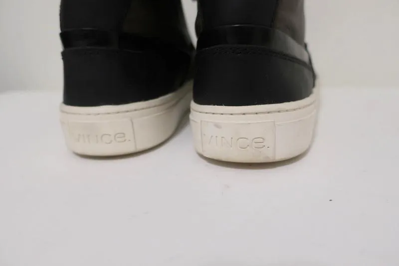 Vince High Top Sneakers Newman Braun Leder & Schwarz Wildleder Größe 7