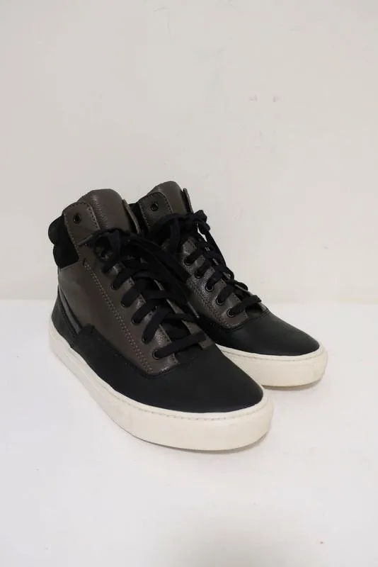 Vince High Top Sneakers Newman Braun Leder & Schwarz Wildleder Größe 7