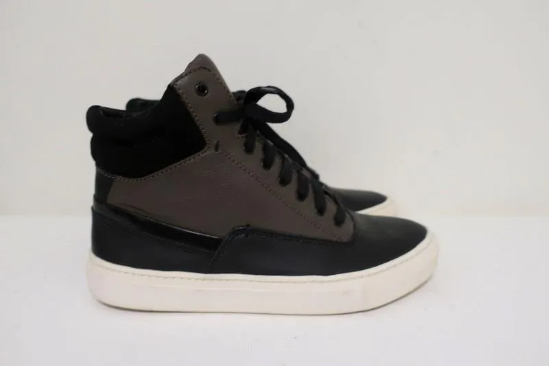Vince High Top Sneakers Newman Braun Leder & Schwarz Wildleder Größe 7