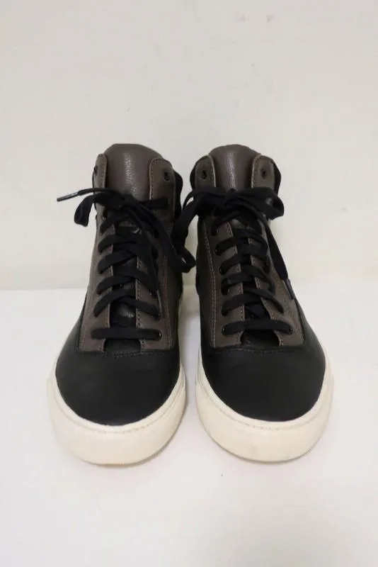 Vince High Top Sneakers Newman Braun Leder & Schwarz Wildleder Größe 7