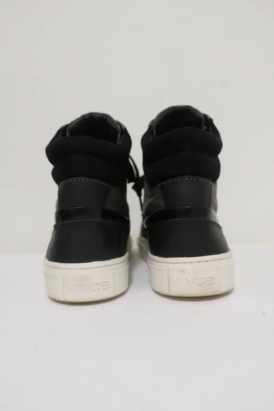 Vince High Top Sneakers Newman Braun Leder & Schwarz Wildleder Größe 7