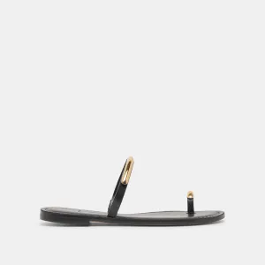 WINK WEITE SANDALEN SCHWARZES LEDER