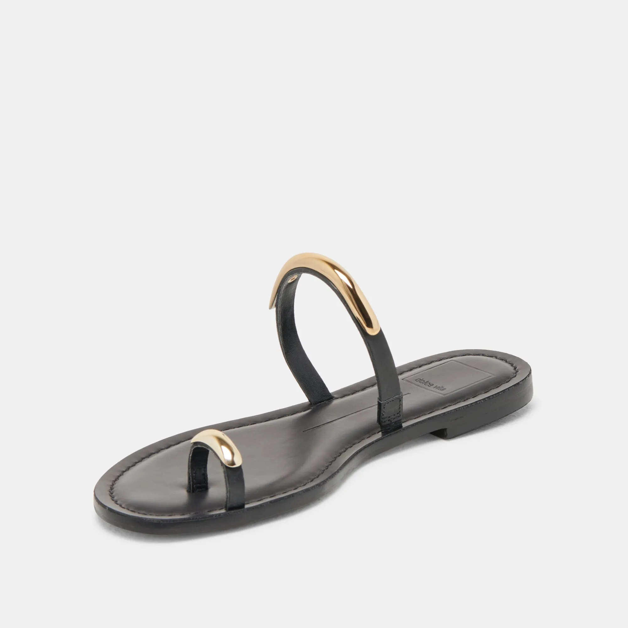 WINK WEITE SANDALEN SCHWARZES LEDER