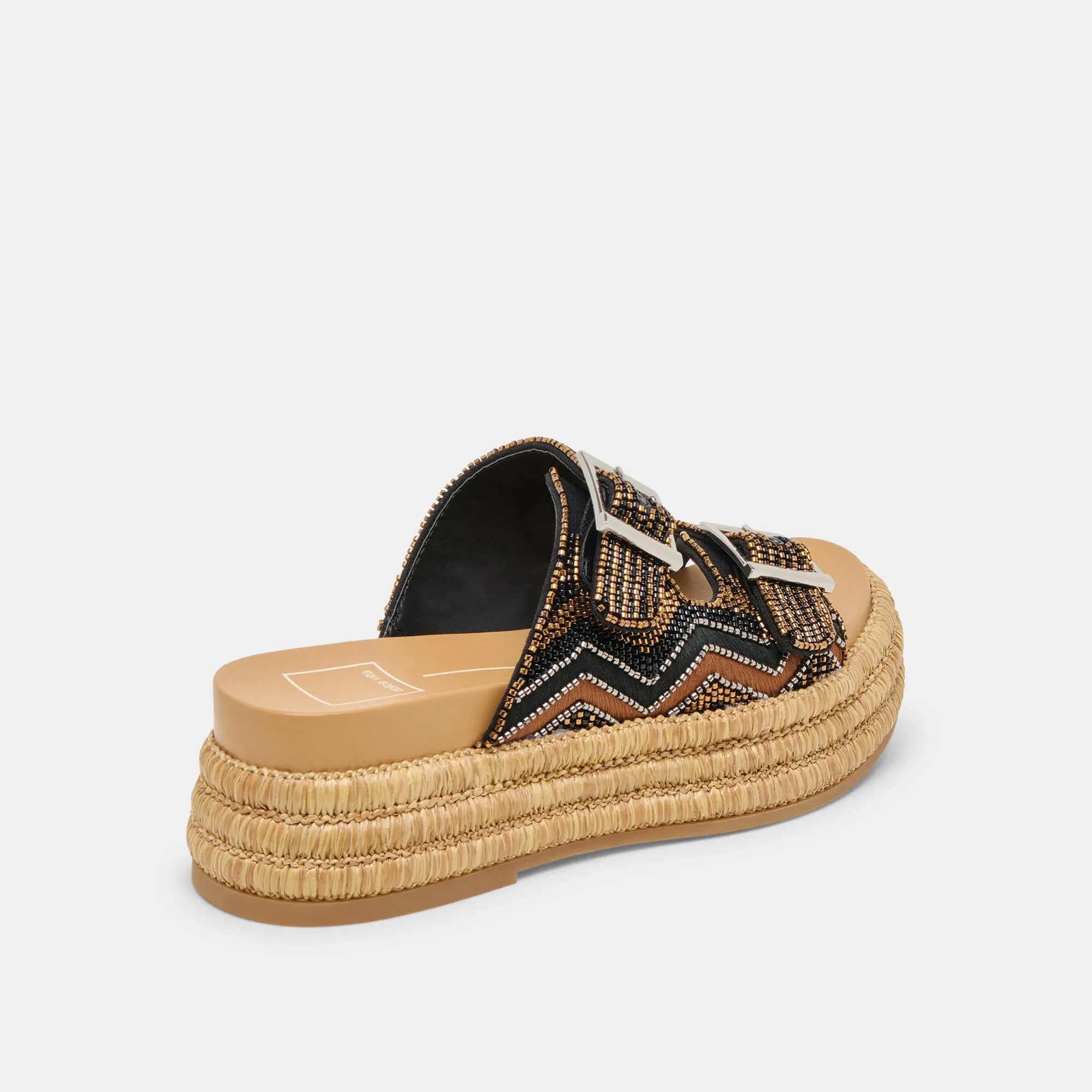 WIXIE SANDALEN SCHWARZ MULTI PERLEN