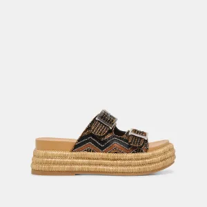 WIXIE SANDALEN SCHWARZ MULTI PERLEN