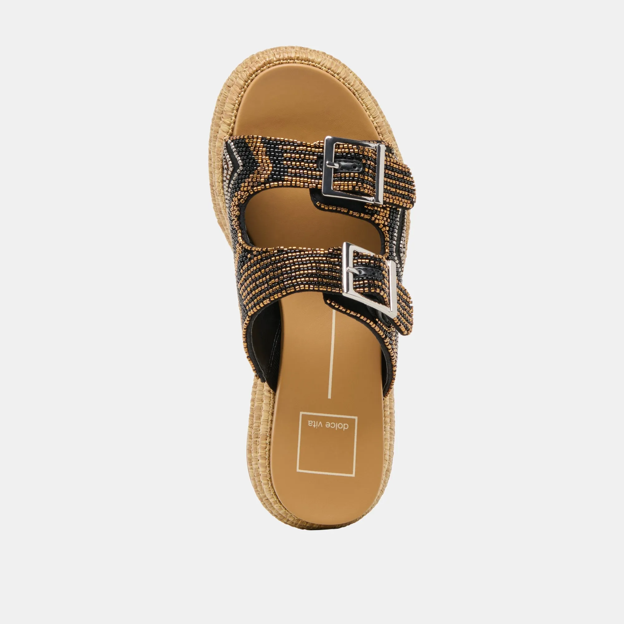 WIXIE SANDALEN SCHWARZ MULTI PERLEN