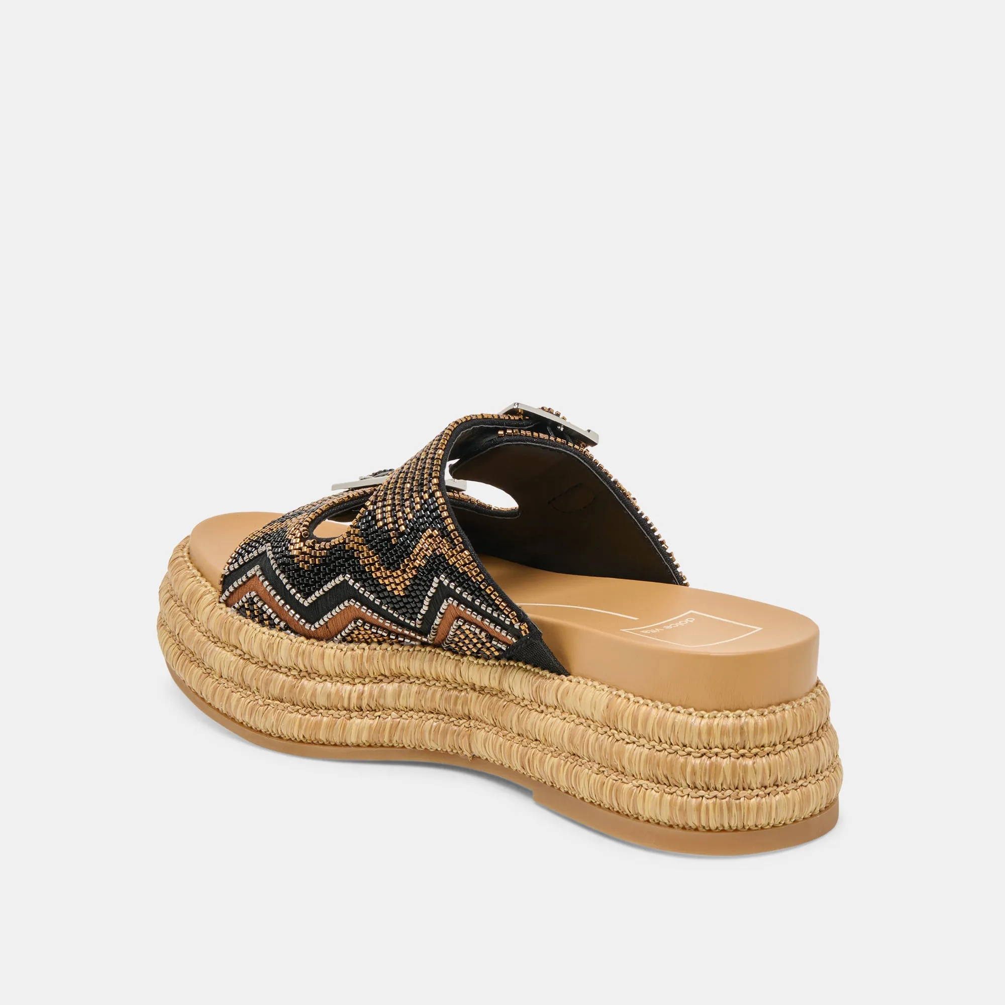 WIXIE SANDALEN SCHWARZ MULTI PERLEN